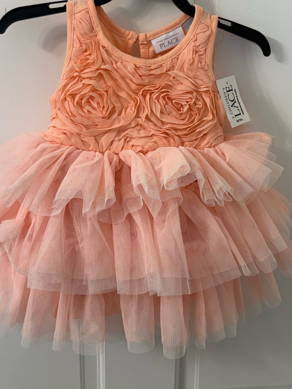 The Children's Place Peach Rosette Tulle Party Dress